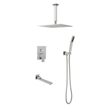16" Shower System: Handheld & Tub Spout Combo