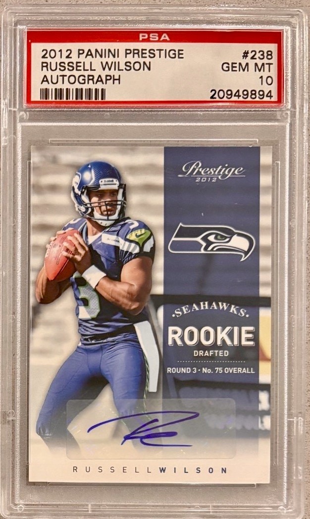 Russell Wilson Panini Prestige #238 Autograph