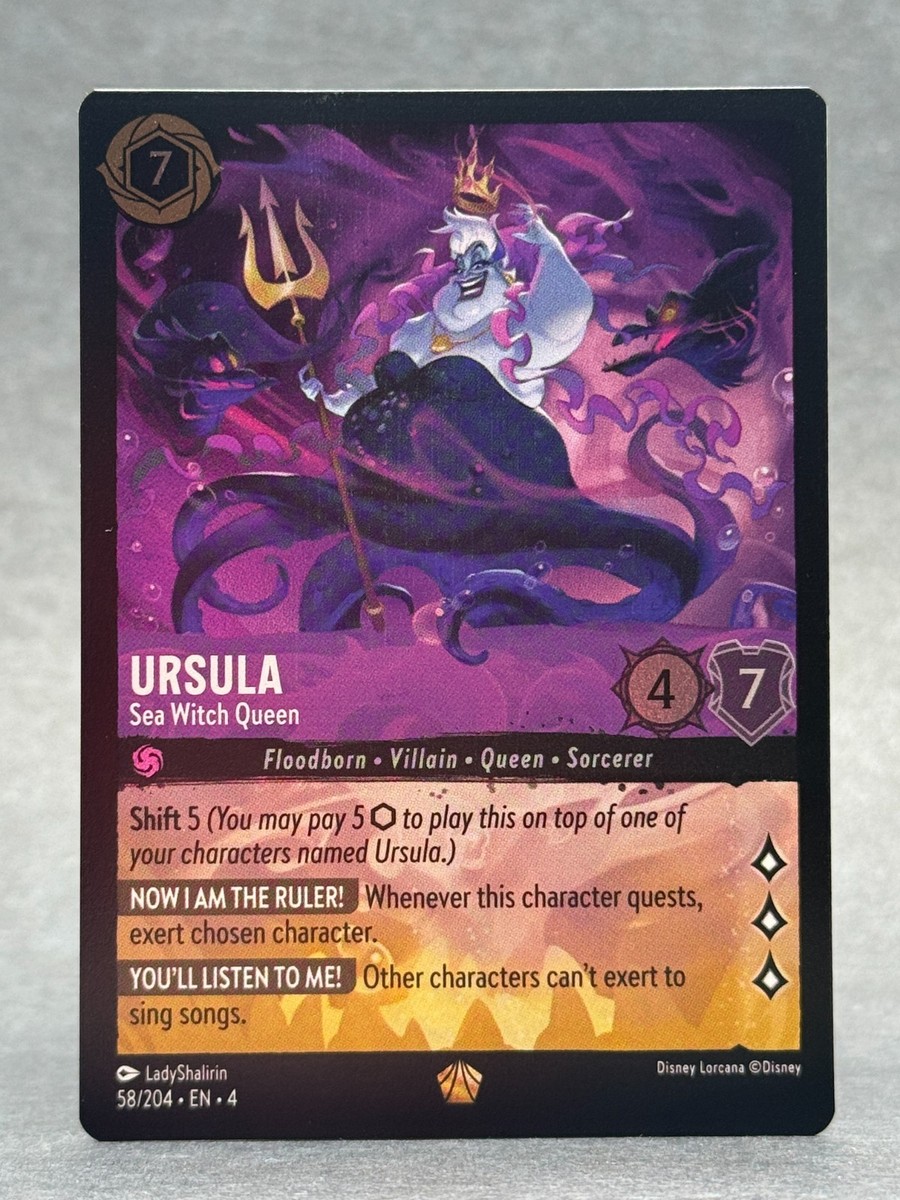 Disney Lorcana - 58/204 Ursula Sea Witch Queen Ursula's Return Legendary  NonFoil | eBay