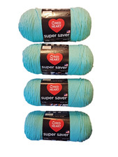 Red Heart Super Saver Yarn Lot of 4 Skeins Minty 7oz
