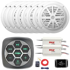 Metra Bluetooth for Marine Controller, 8x 4'' Speakers, 2x Amp, Splitter, Kit