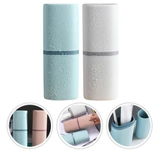  2 Pcs Toothbrush Container Case for Traveling Portable Brushing Cup Cases