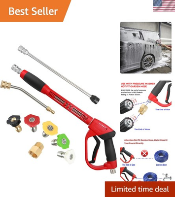 #ad Versatile 47 Inch Pressure Washer Gun with Five Nozzle Tips for Custom Cleaning $52.99