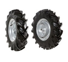 Coppia ruote gommate 4.00-8 disco fisso per motocoltivatore NIBBI BRIK 1 BRIK 3