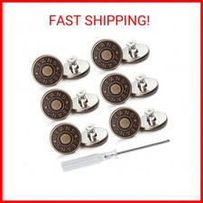 12 Sets Adjustable Buttons for Jeans, 20mm No Sew Instant Metal Buttons, Removab