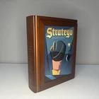 "Vintage" STRATEGO Game Wooden Bookshelf Box Milton Bradley - Complete