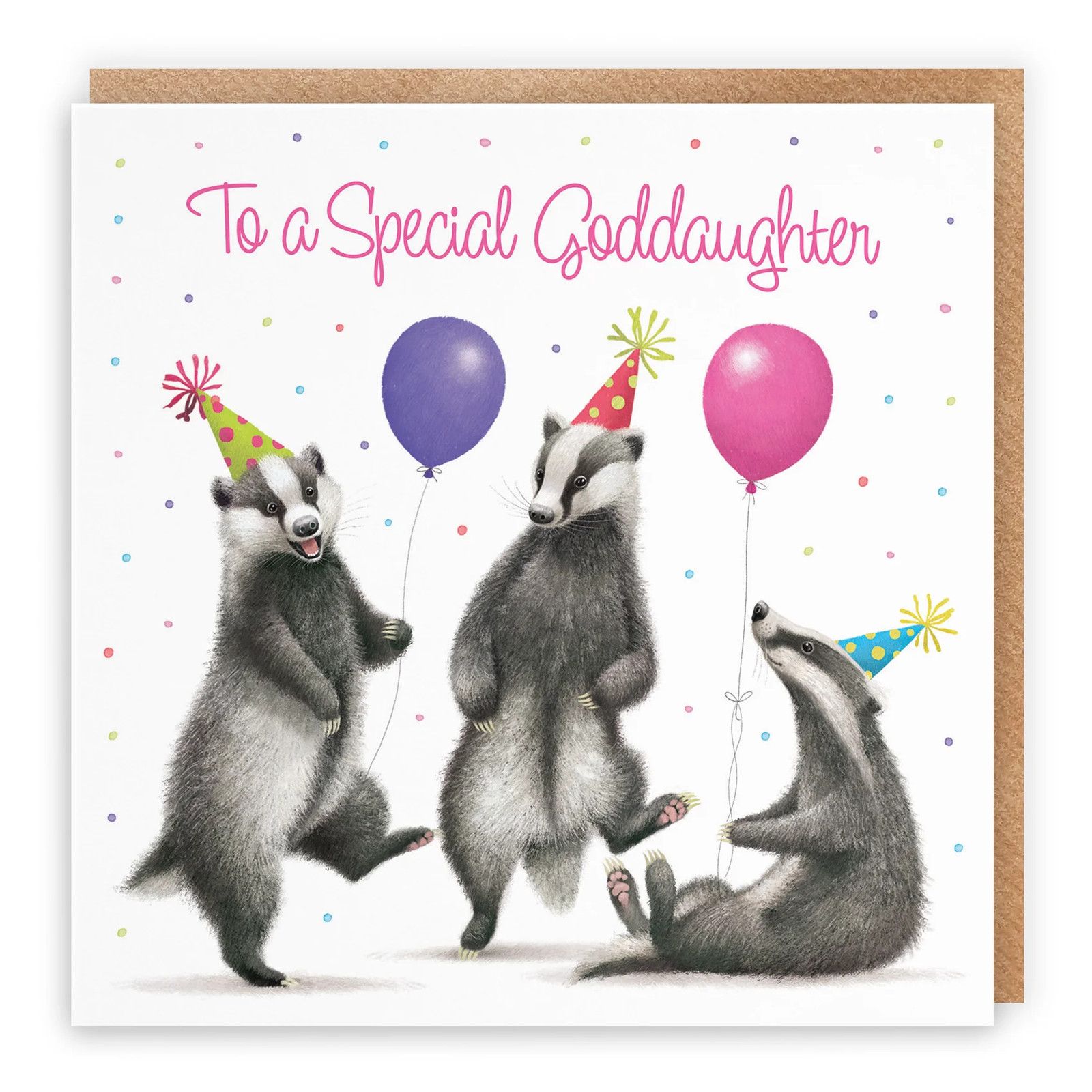 Goddaughter Badgers Birthday Card Milo's Gallery