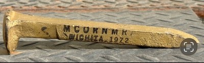 Vintage MCoR Eisenbahn Wichita KS 1972 Gedenk Gold Eisenbahn Spike