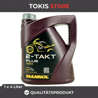 Mannol 2-Takt Plus 4 Liter Zweitaktöl MN7204-4 Motorsäge Roller Moped API TC