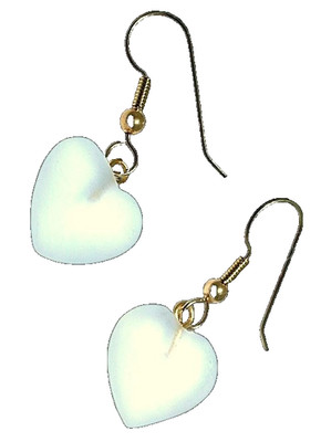 Mattierte 2/3 Zoll Herz natürlicher Quarz goldfilled Sterling Ohrringe PSE127/7125