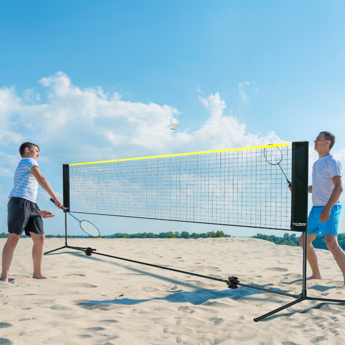 Filet De Badminton/volley Pliable - Portable, Réglable - Pour Tennis, Pickleball - 6,7 X 0,91 M - Installation Facile - 4