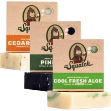 All Natural Bar Soap for Men 3 Bar Variety Pack Pine Tar Cedar Citrus and Coo...