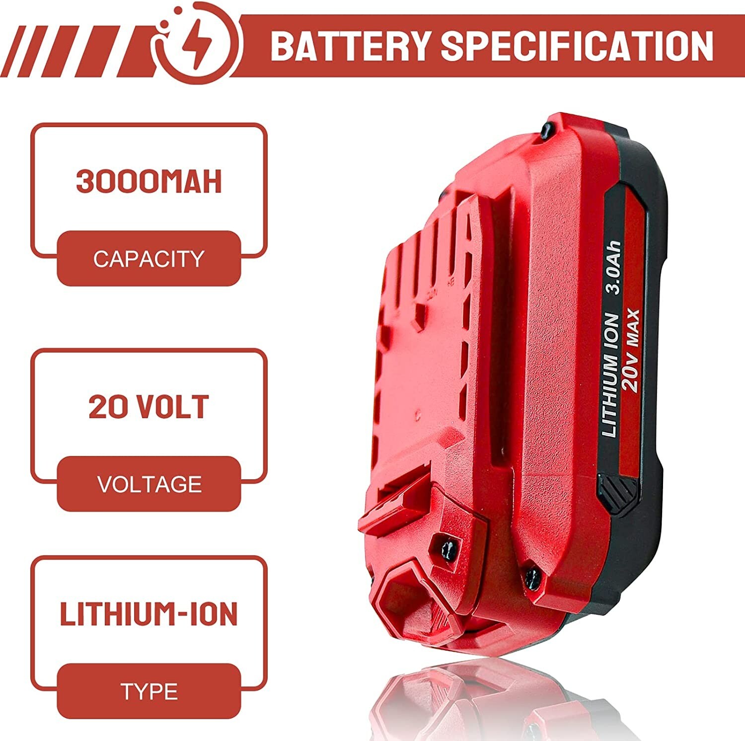 For Craftsman CMCB2011 3.0ah (30Wh) V20 20V MAX LithiumION Battery
