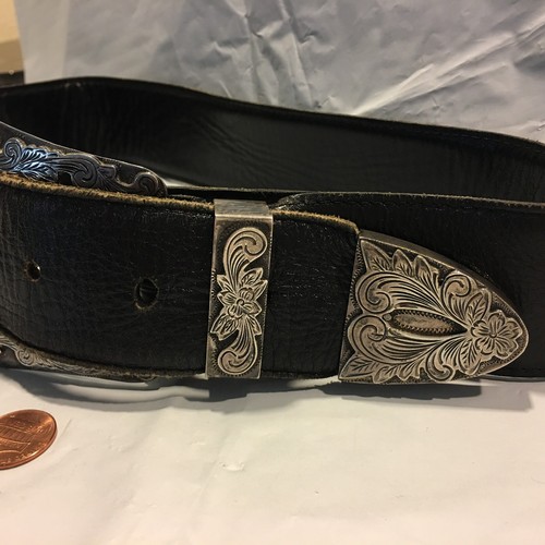 ENORME hebilla de 3" de plata esterlina grabada guardabosques de colección se adapta a cinturón de 1 1/2" - Imagen 6 de 10