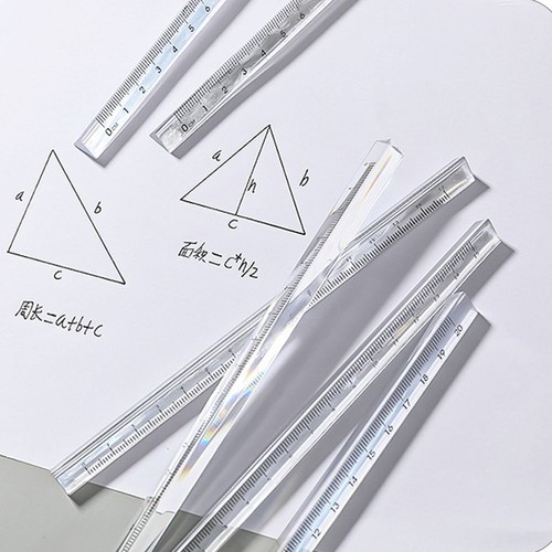 Tools Transparent Straight Ruler Students Stationery Triangular Rulers - Picture 7 of 14