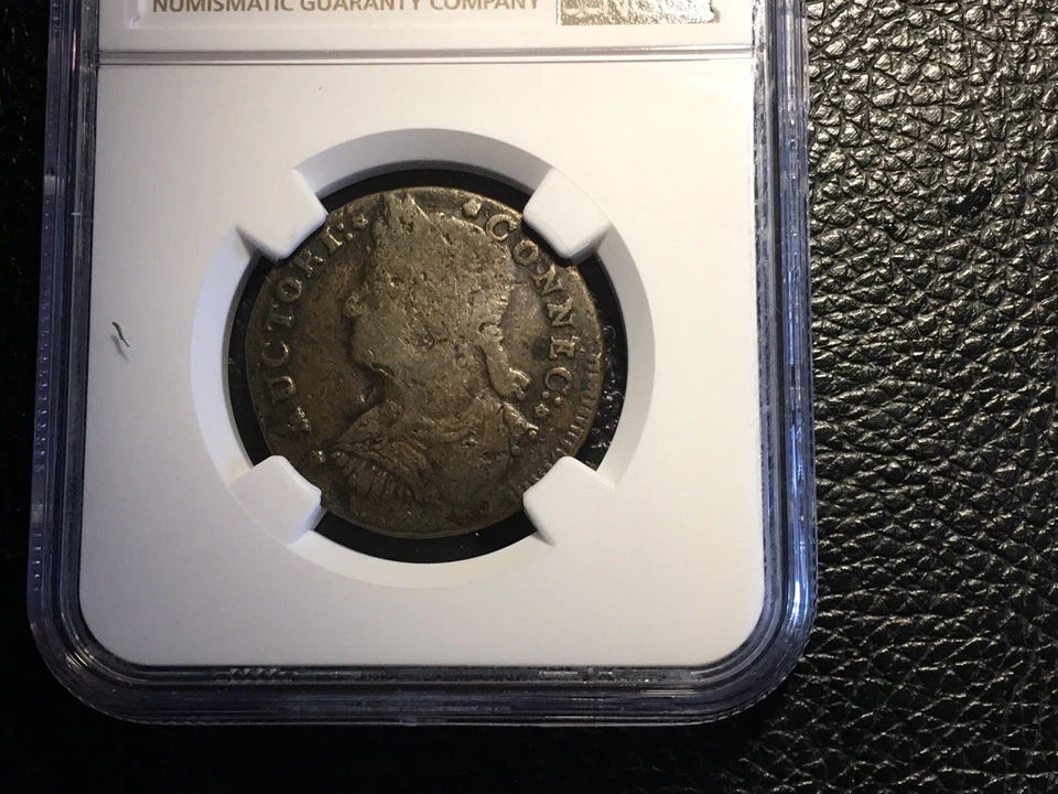 1787 draped bust left Connecticut colonial NGC fine details Environmental damage - Image 2 of 4