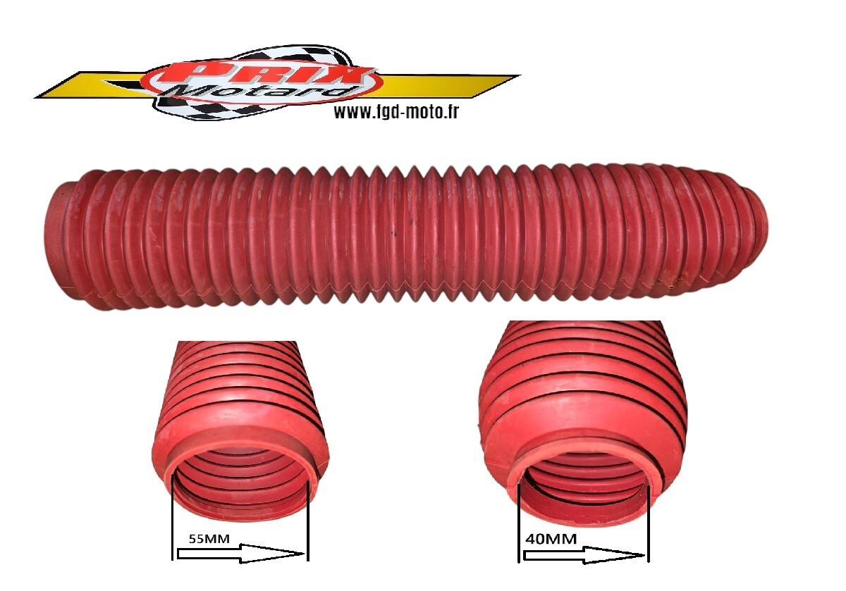 Soufflet de fourche rouge en caoutchouc résistant de 370mm - 2