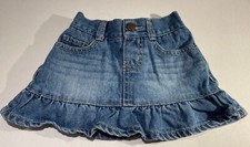 Vintage Oshkosh Toddler 2T Ruffled Denim Skirt