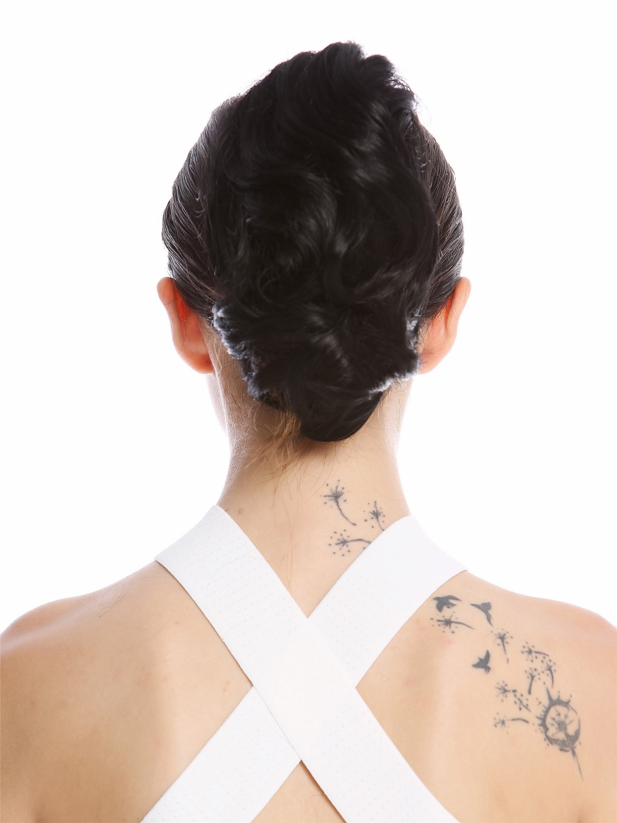 Hairpiece Ponytail Clip Short Voluminous Wavy Black 20