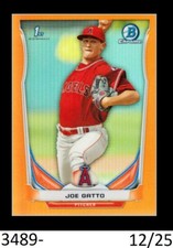 1-2014 BOWMAN CHROME DRAFT ORANGE REFRACTOR JOE GATTO ANGELS 12/25
