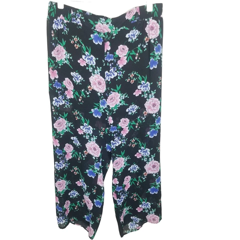 Torrid Pants Plus Size Pants Floral Pants Sheer Pants Straight Leg Pants 1X - Изображение 2 из 4