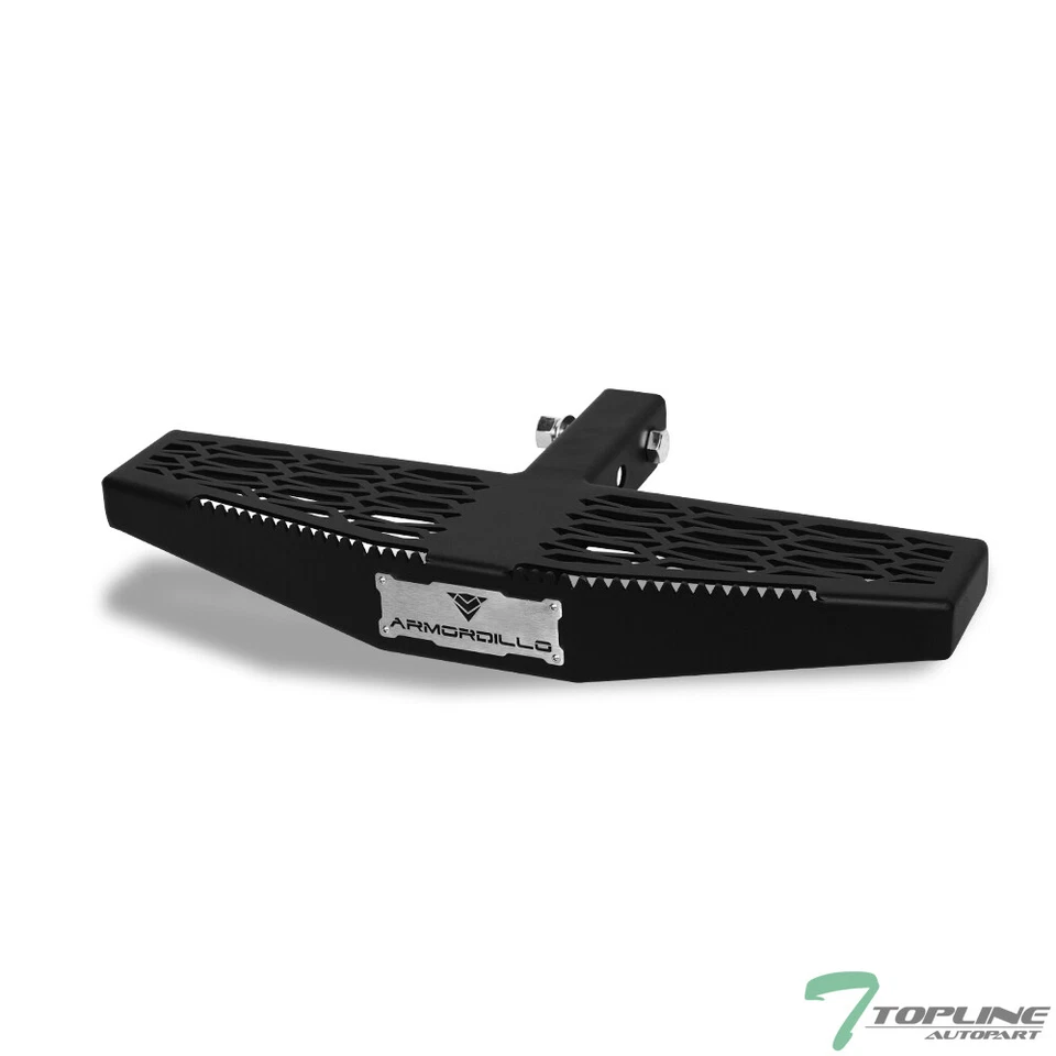 TLAPS Wide Mesh Hitch Step+2" Tow Receiver Matte Black For Mercedes Mits Nissan Foto 2 de 4