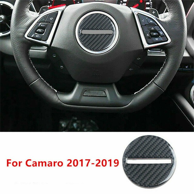 Center Steering Wheel Sticker Trim Decals For Chevrolet Camaro 16+ Carbon Fiber eBay