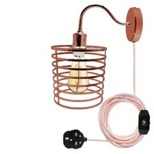 Modern Industrial Wall Sconce Plug In Wall Light Fitting Vintage Light cage Lamp