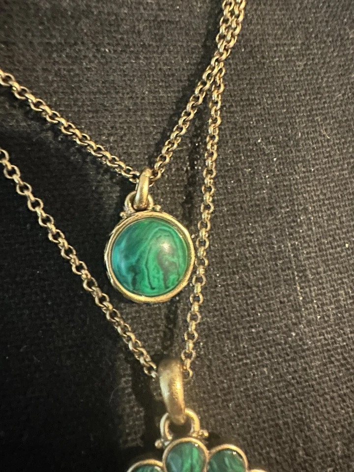 Lucky Brand трехцветный подвеска на золотистый ожерелье, лаванда, зеленый и жемчуг - Изображение 3 из 4