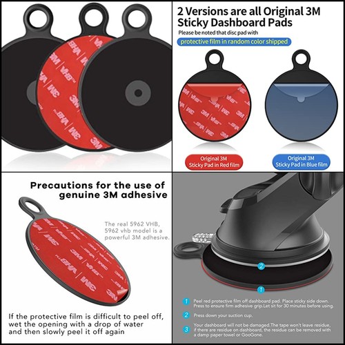 3 Pack Dashboard Pad Mounting Disk for Suction Cup Phone Mount Dash Cam Holder - Photo 12 sur 12