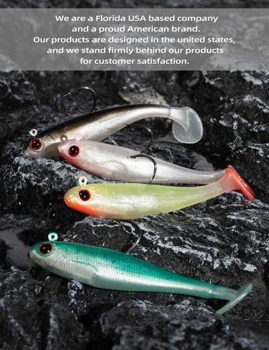 BLUEWING Swim Minnow Lures Soft Tail with High Carbon Steel Hook US Seller - Picture 13 of 14