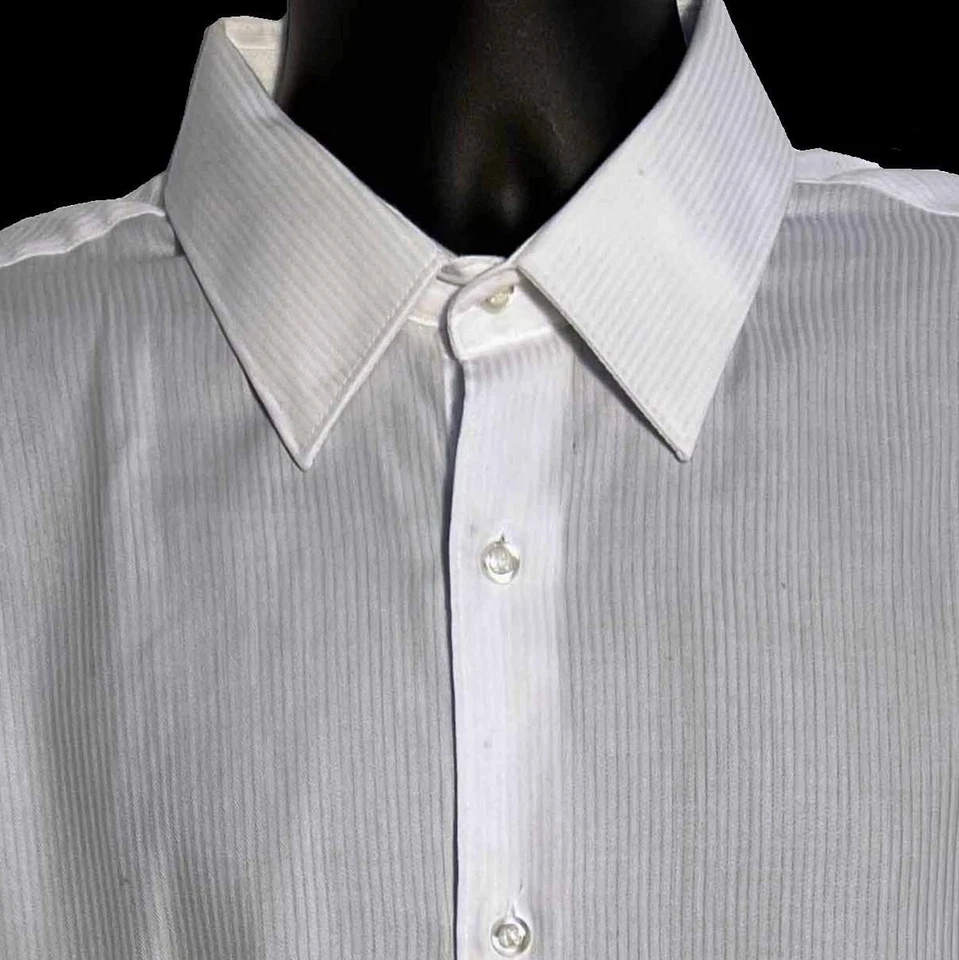 XL John Bartlett заявления белое платье рубашка тон на тон в полоску широкая ткань - Изображение 2 из 4