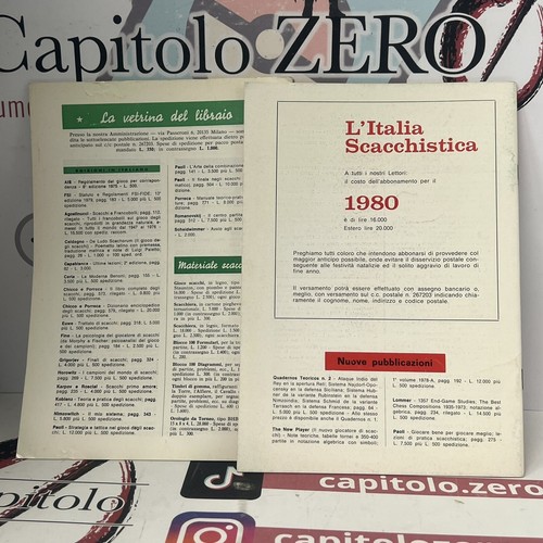 L'ITALIA SCACCHISTICA ANNO 69 COMPLETO 1979 + NUMERO 1 ANNO 70 1980 - Foto 18 di 19