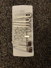 Set of 4 Silver Duckbill Hair Clips