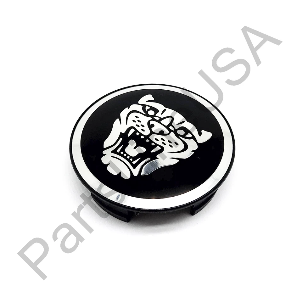 Tapa central con insignia de rueda negra genuina Jaguar XJ XK XF F-Type C2C30081 Foto 3 de 4