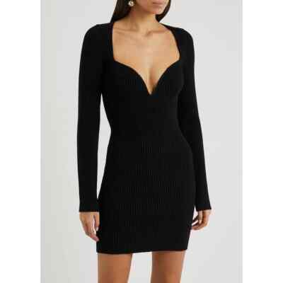 gauge81 mini dress Asuka Black Draped Silk Mini Dress
