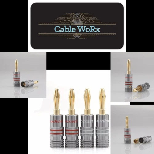 Speaker Cable Wire Connector 4mm Banana Plug Jack  Gold Plated EXCELLENT! - Picture 1 of 4