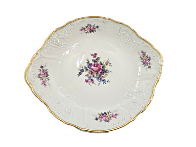 Bernadotte Porcelain Cake Dessert Plate Sonata Pink Roses Czechoslavakia