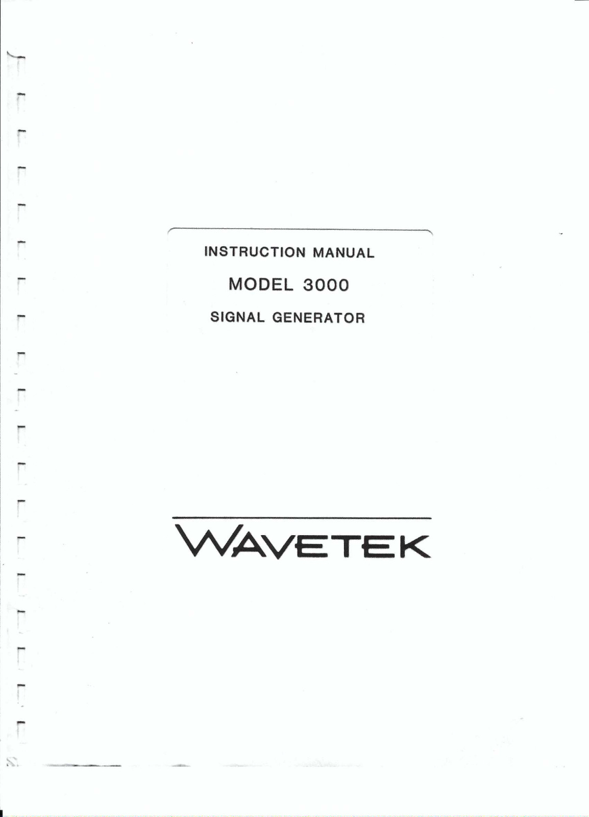 Instrukcja obsługi WAVETEK dla modelu generatora sygnału 3000 jako *PDF