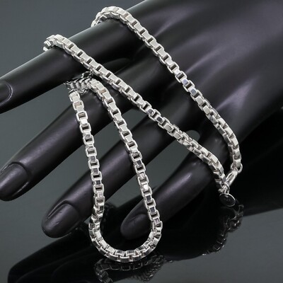 Box Chain Tiffany 18 Inch Silver Chain Tiffany 4mm Venetian Link