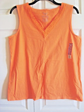 Ladies Tank Top Lace Neck Trim Size Large Lace Neck New