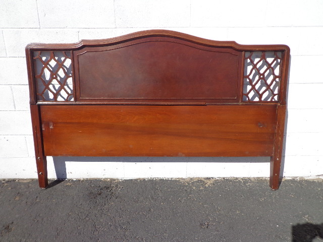 Antique Victorian Mahogany Headboard French Provincial Shabby Chic Neoclassical Bed-image
