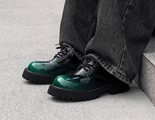 Scarpe da uomo nuove moda inglesi punta tonda stringate sposo matrimonio pelle