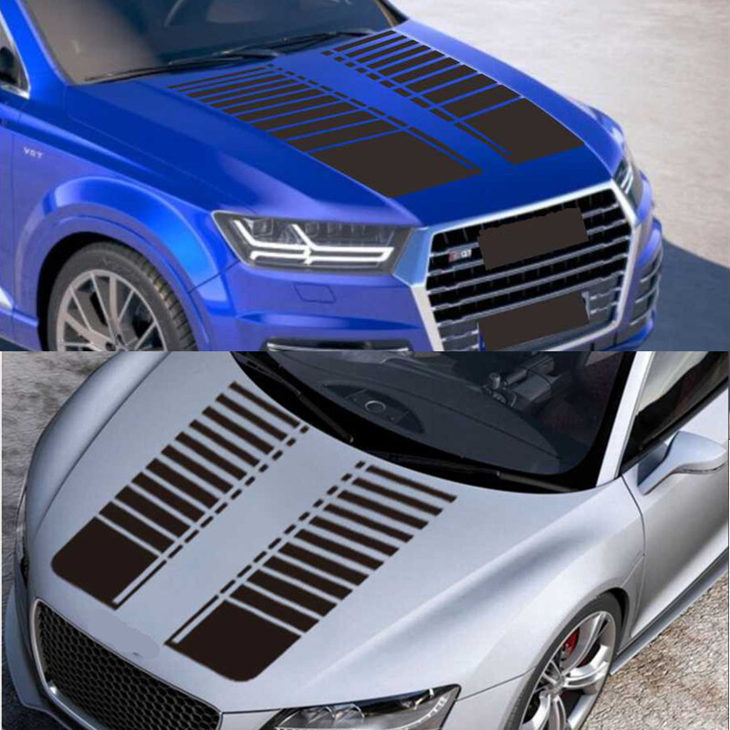 2x Stripe Graphics Car Hood Sticker Body Cover Decorative Decal 95cm