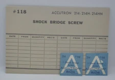 Lot of 2  Accutron 214 Shock Bridge Screw #118 *NOS