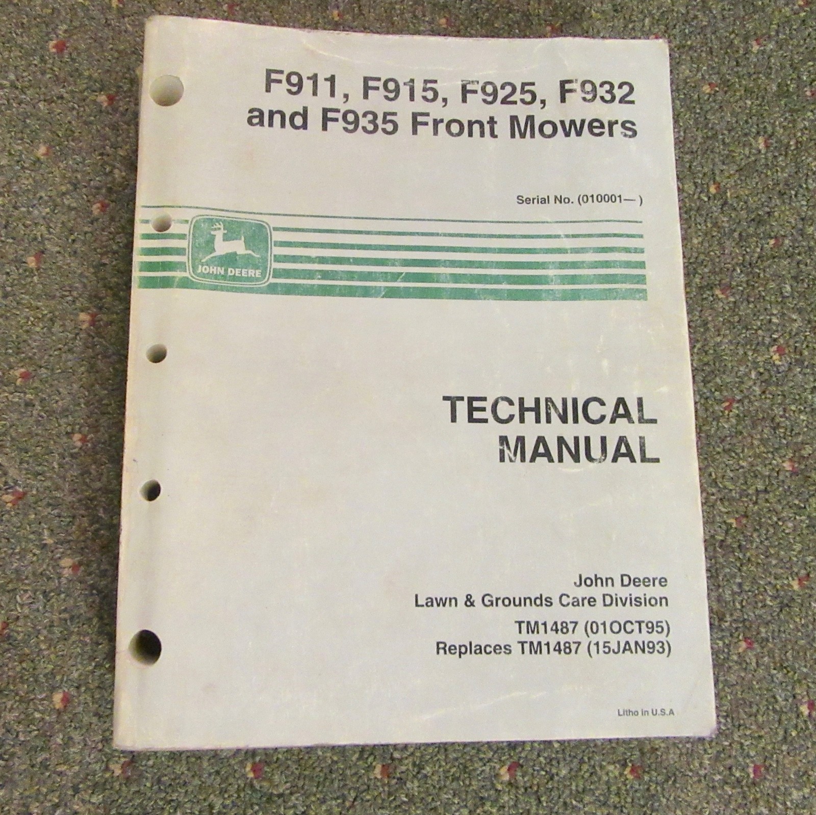 John Deere Technical Service Shop Manual F 911 F 915 F 925 F 932 F 935  Front Mower | eBay