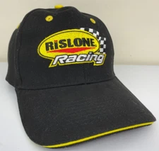 Vintage Rislone Racing Hat Strap Back Black & Yellow Design Dynamix Automotive