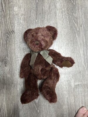 Russ Berrie Tinker Purple Burgundy Teddy Bear Stuffed