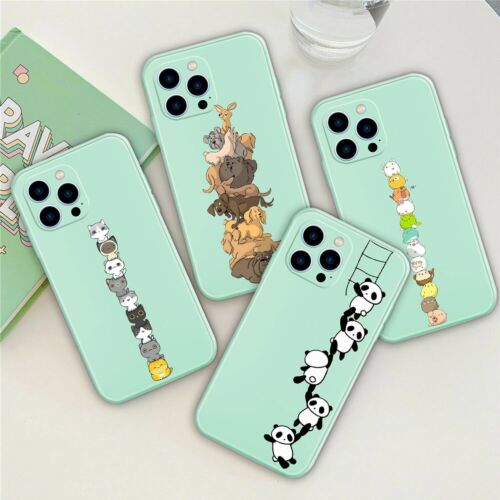 For iPhone 14 13 Pro Max 12 11 15 Cartoon Animal Case Soft Liquid Silicone Cover - Picture 1 of 102