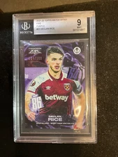 2021-22 Topps Match Attax UCL Fire On Demand Wave /100 Declan Rice BGS 9